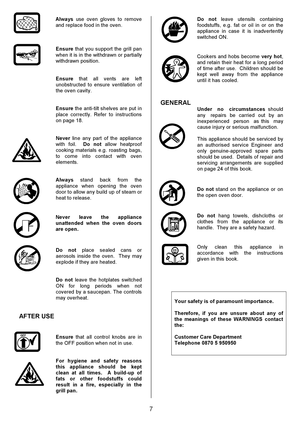 Tricity Bendix SIE056 installation instructions After USE, General 