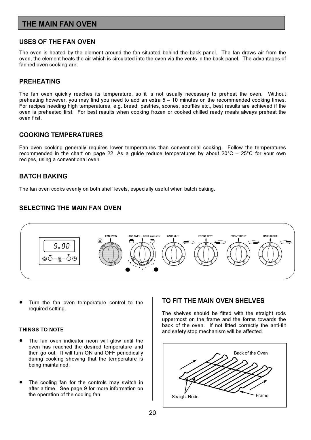 Tricity Bendix SIE324 installation instructions Main FAN Oven 