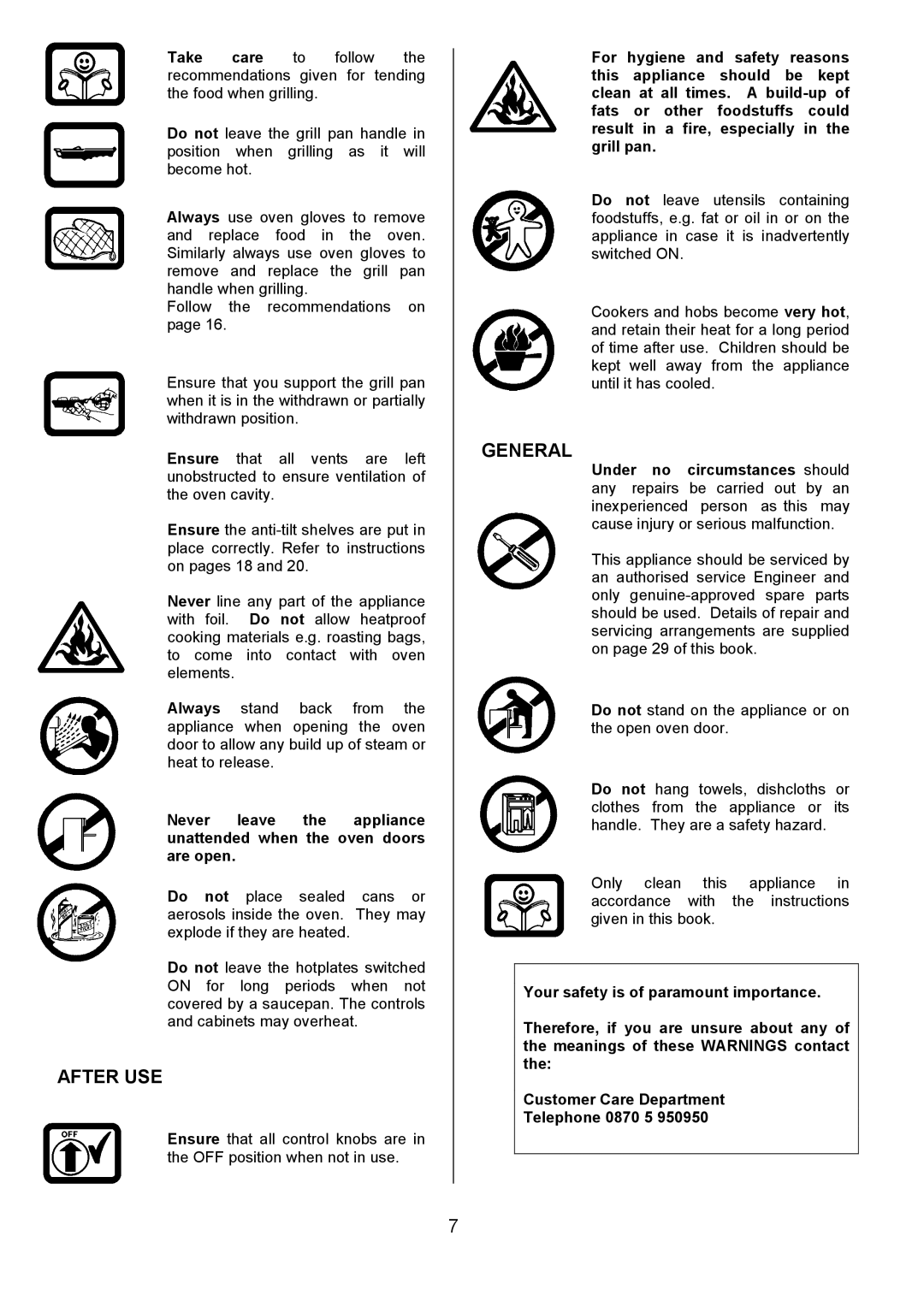 Tricity Bendix SIE324 installation instructions After USE, General 