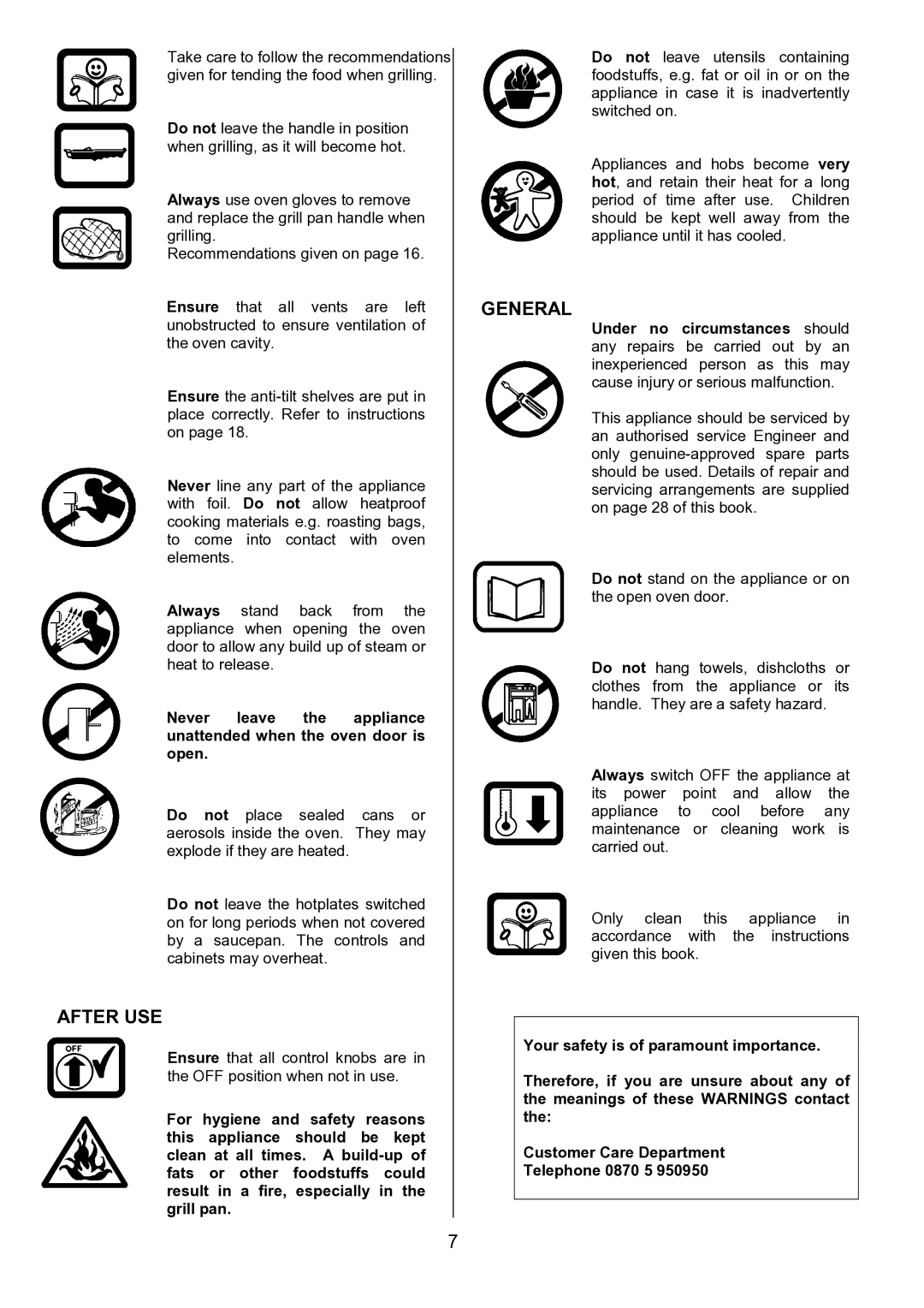 Tricity Bendix SIE326 installation instructions After USE, General 