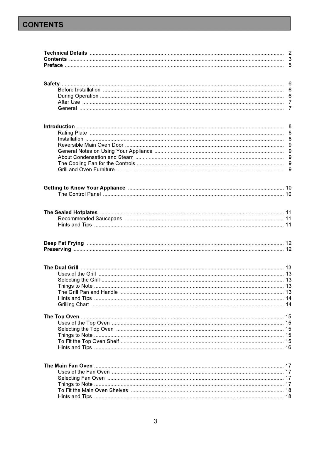 Tricity Bendix SIE401 installation instructions Contents 