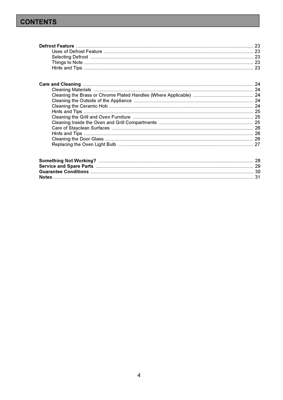 Tricity Bendix SIE424 installation instructions Uses of Defrost Feature Selecting Defrost 