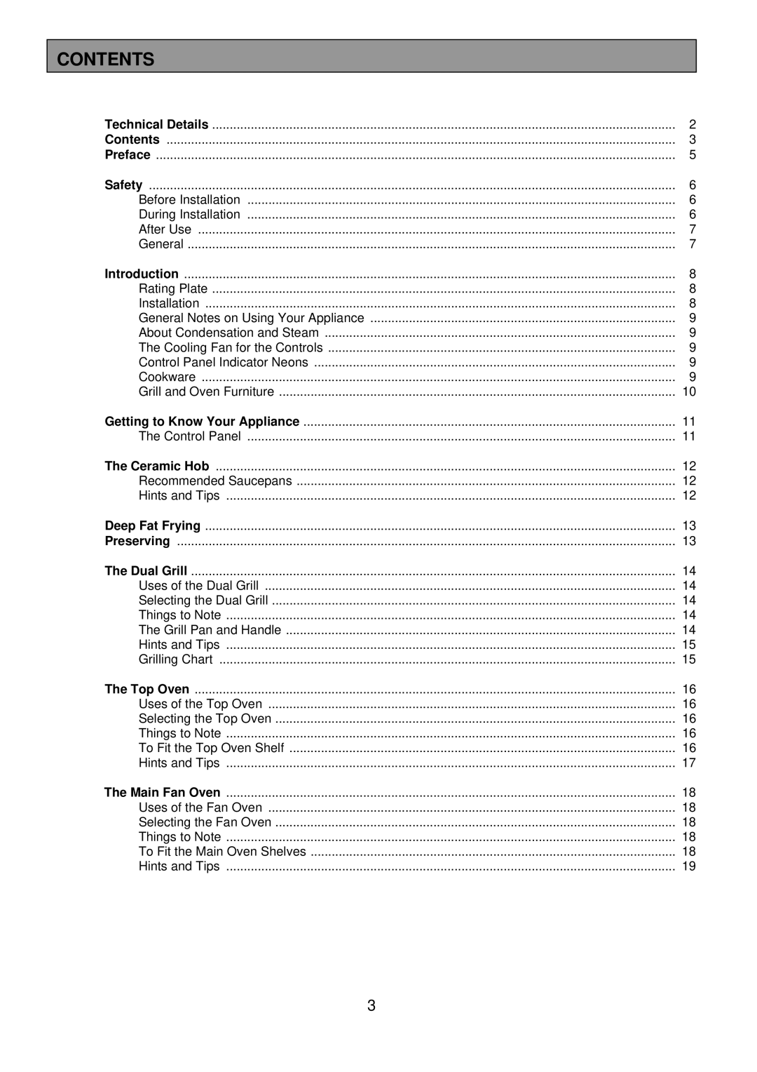 Tricity Bendix SIE501 installation instructions Contents 