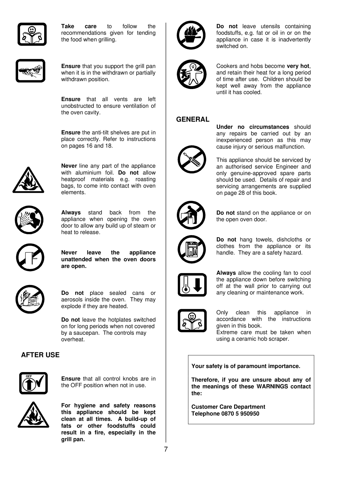 Tricity Bendix SIE501 installation instructions After USE, General 