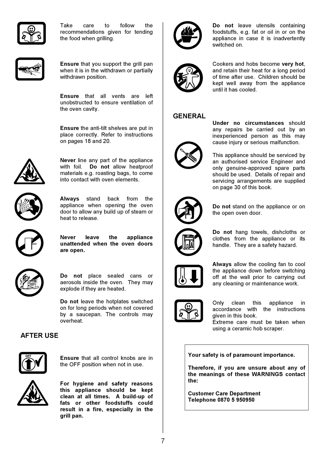 Tricity Bendix SIE514 installation instructions After USE, General 