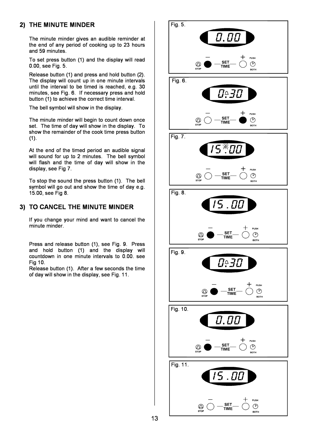 Tricity Bendix SIE514 installation instructions To Cancel The Minute Minder 