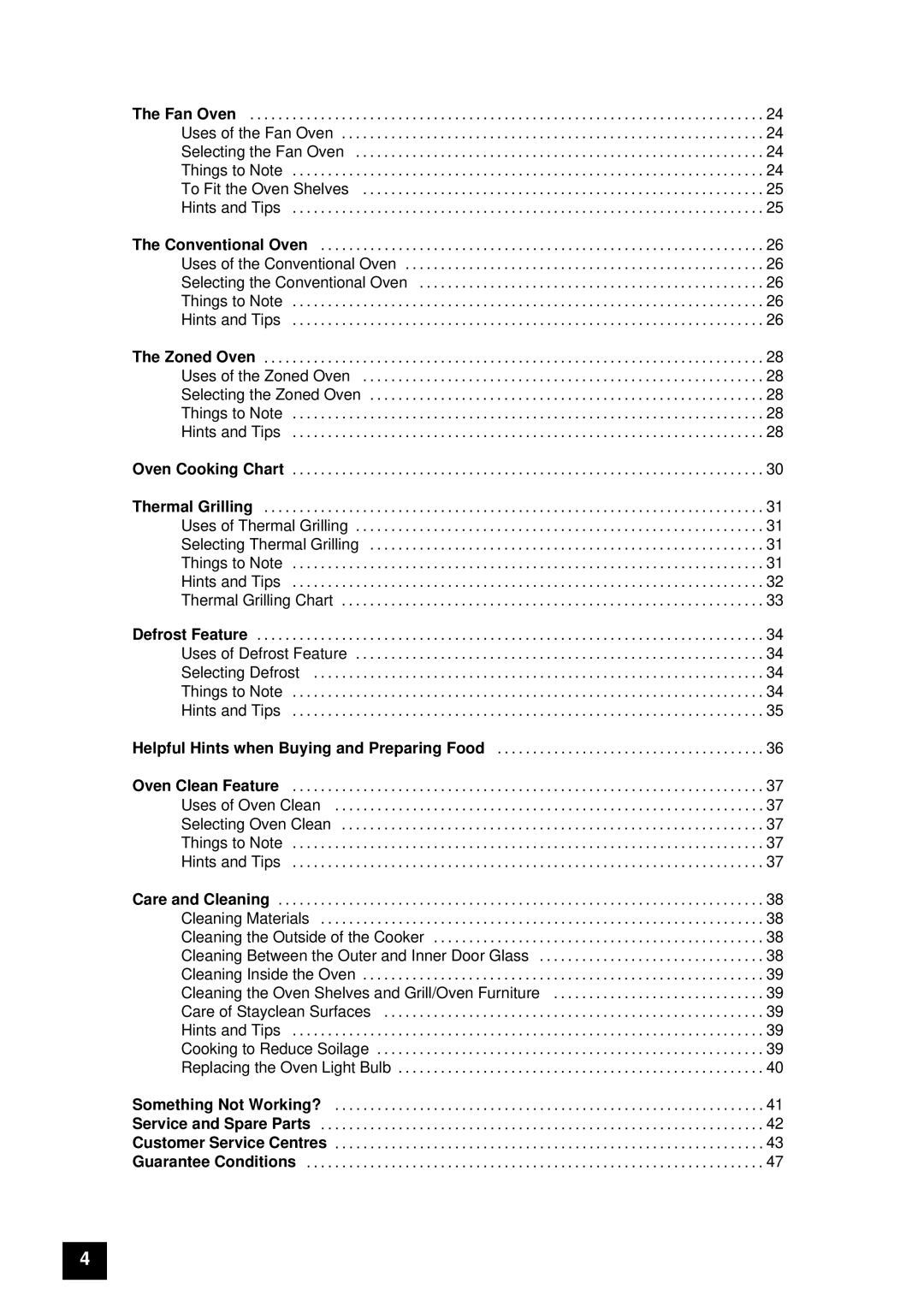 Tricity Bendix SURREY installation instructions Cleaning the Oven Shelves and Grill/Oven Furniture 