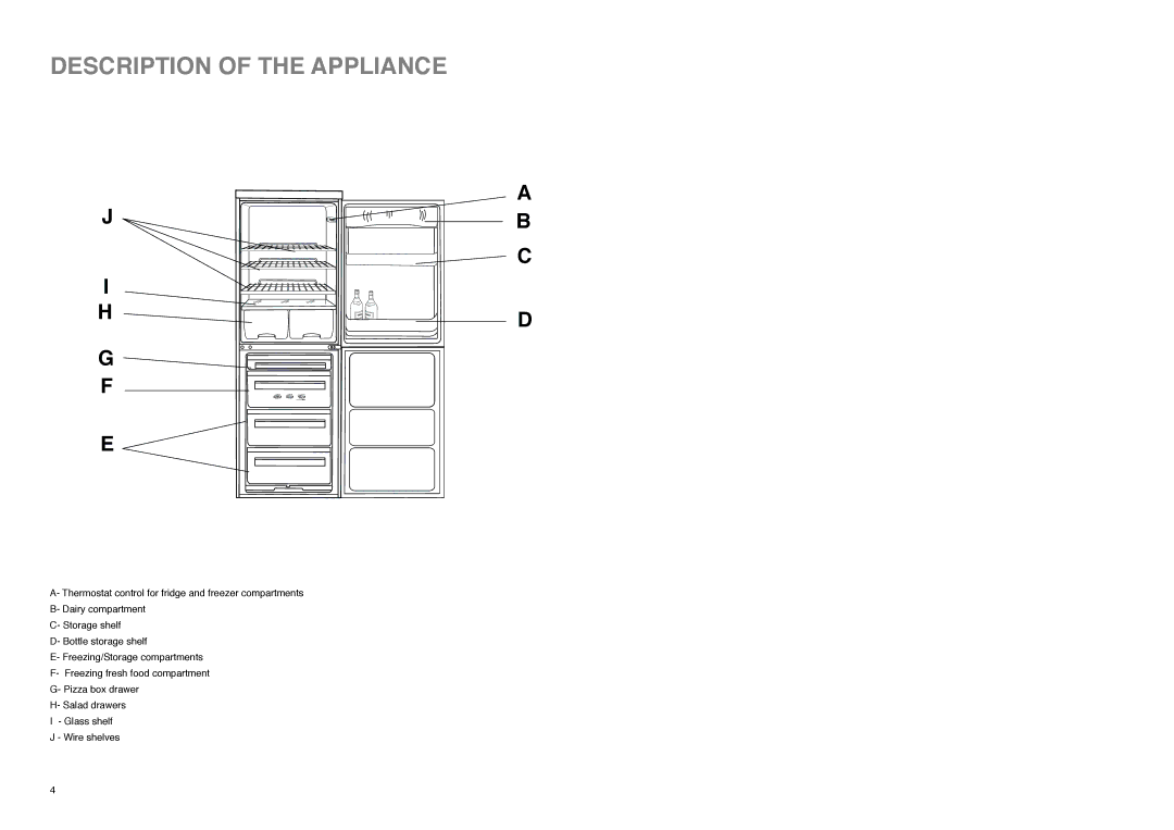 Tricity Bendix TB 114 FF installation instructions Description of the Appliance 