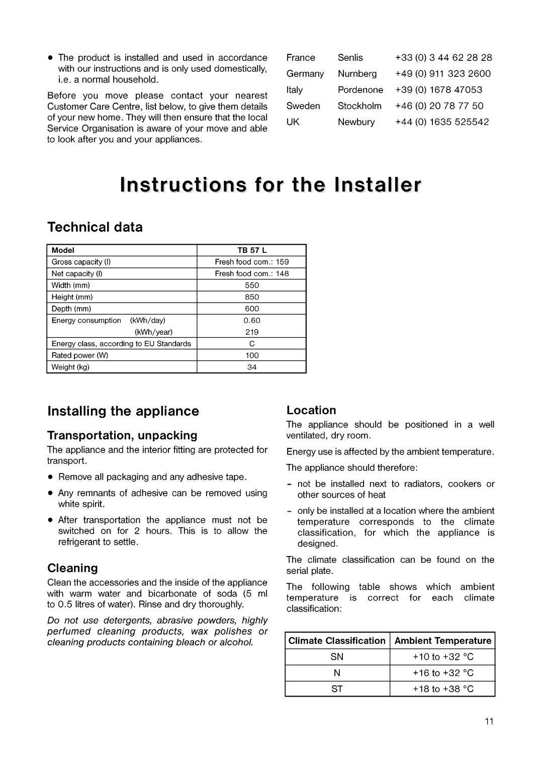 Tricity Bendix TB 57 L manual 