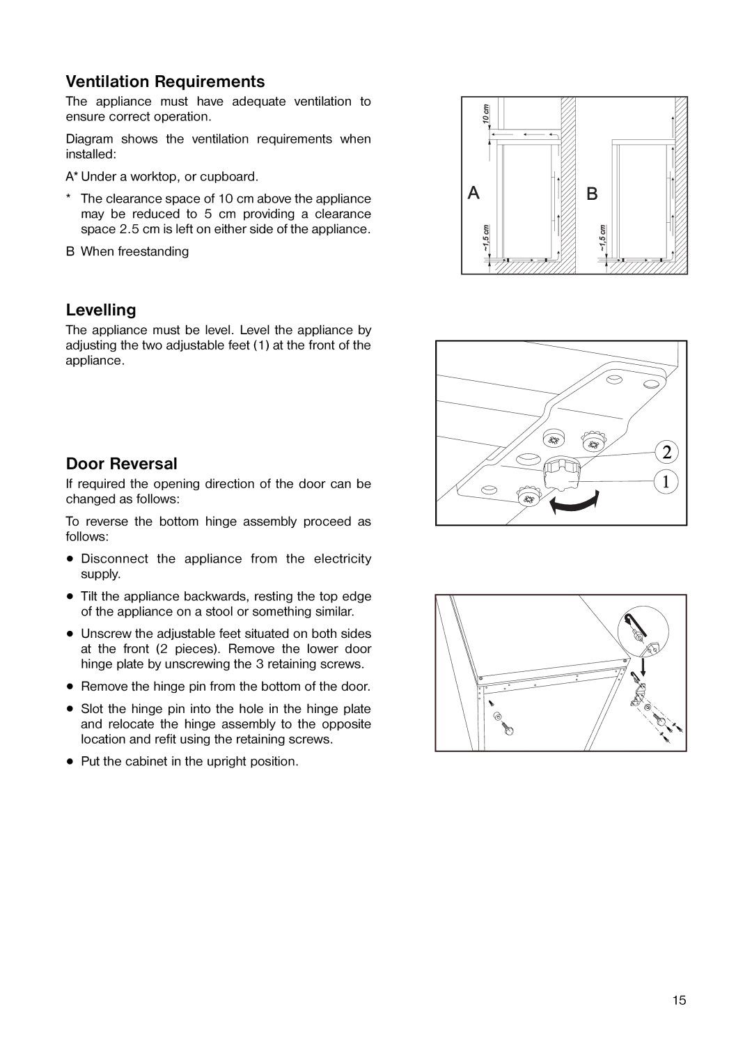 Tricity Bendix TB 59 L installation instructions Ventilation Requirements 