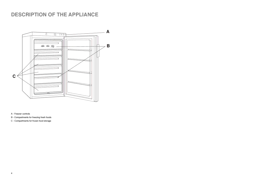 Tricity Bendix TB 85 F installation instructions Description of the Appliance 