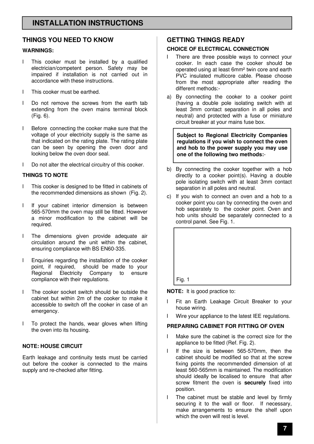 Tricity Bendix TBD903 Installation Instructions, Things YOU Need to Know, Getting Things Ready, Things to Note 