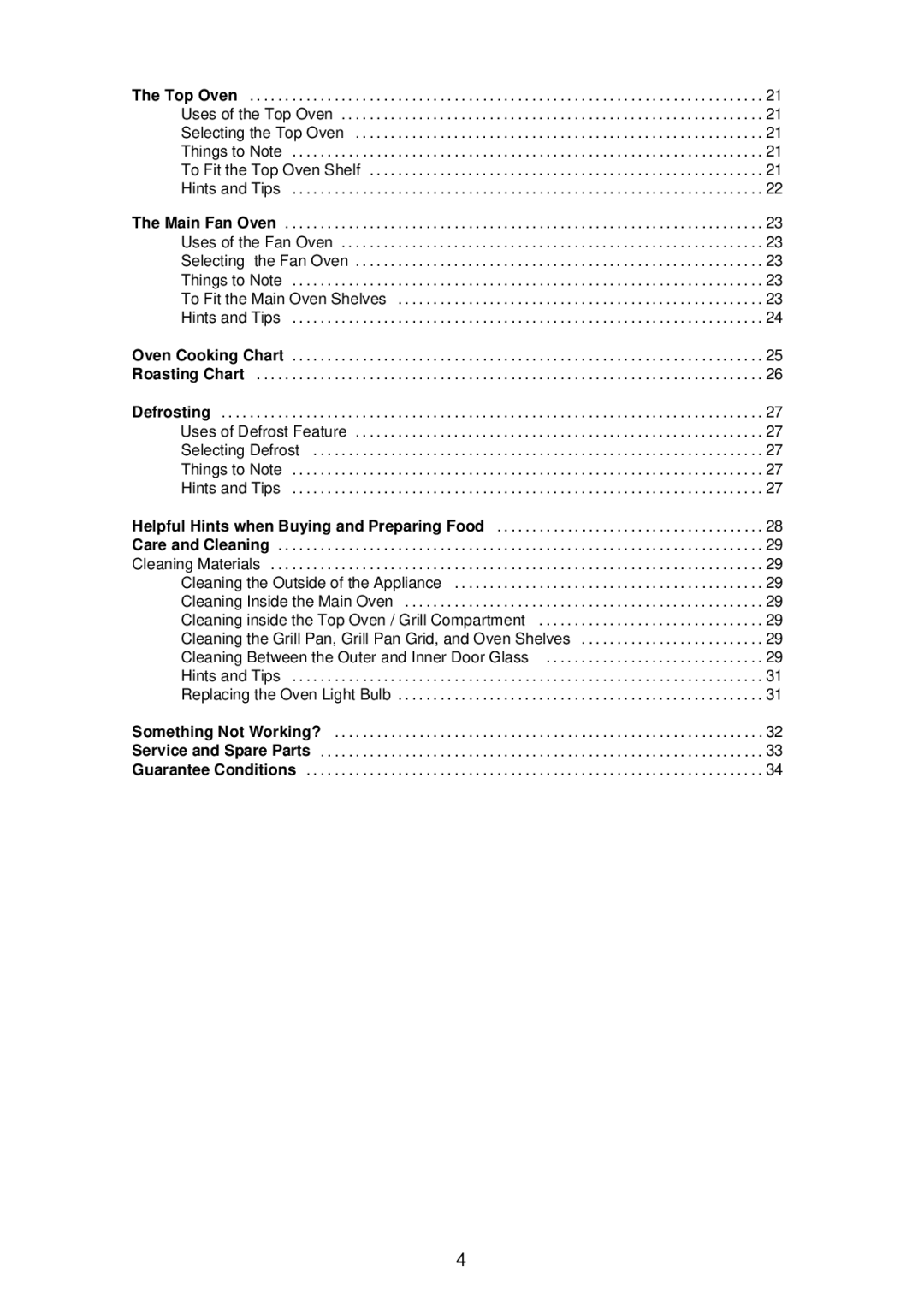 Tricity Bendix TBD913 installation instructions Hints and Tips Replacing the Oven Light Bulb 