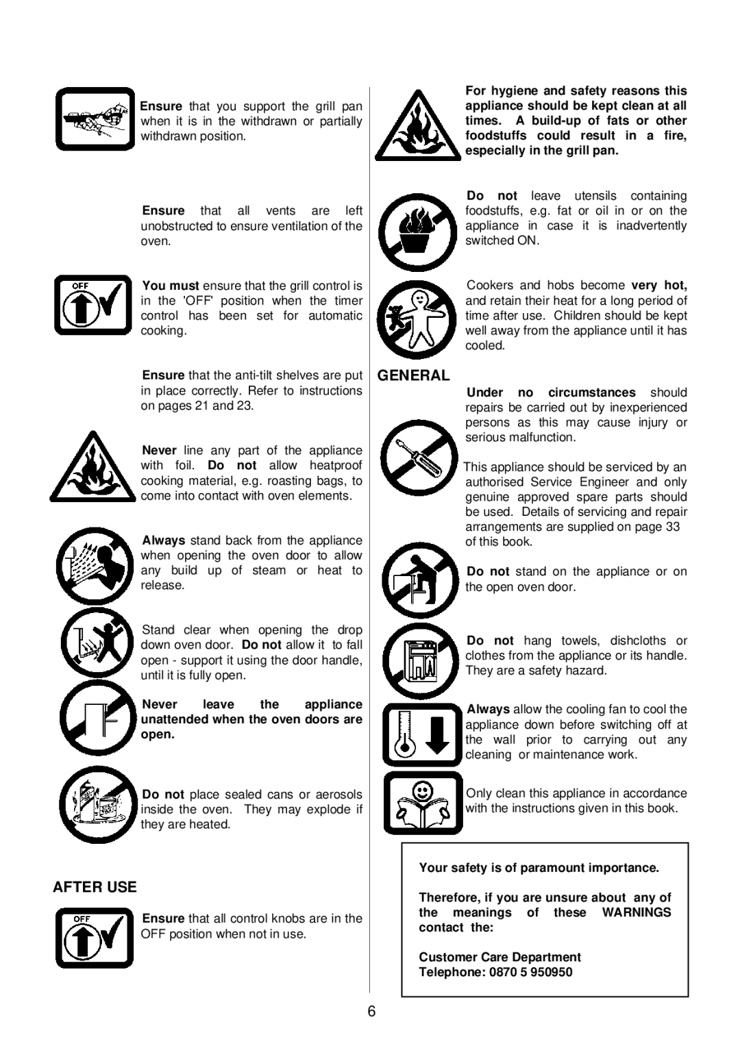 Tricity Bendix TBD913 installation instructions After USE, General 