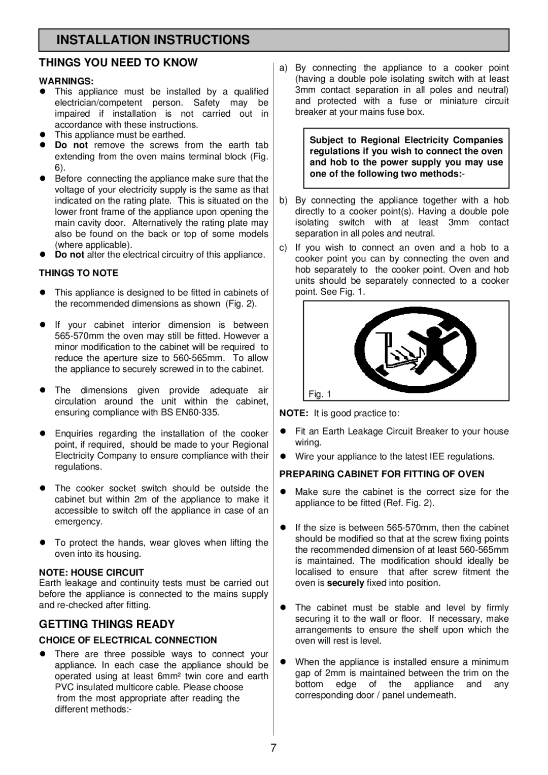 Tricity Bendix TBD913 Installation Instructions, Things YOU Need to Know, Getting Things Ready, Things to Note 