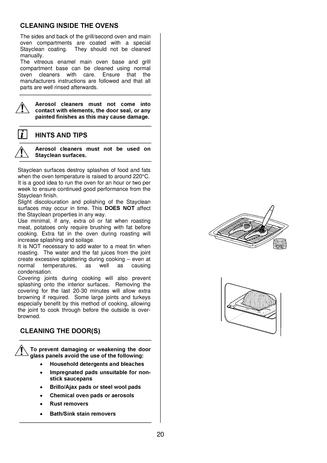 Tricity Bendix TBD950 installation instructions Cleaning Inside the Ovens, Cleaning the Doors 