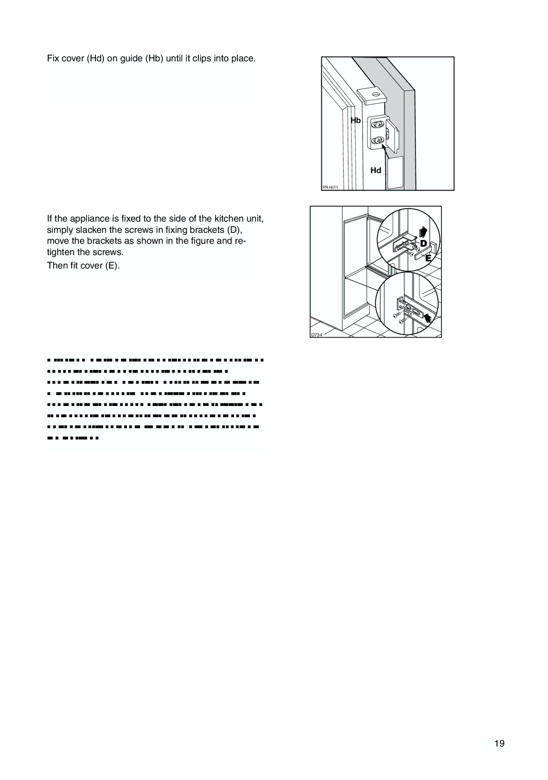 Tricity Bendix TBFF 55 installation instructions D734 