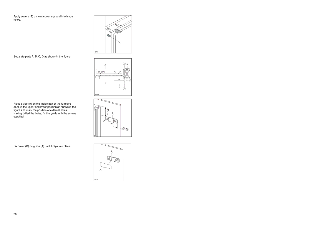 Tricity Bendix TBFF 73 installation instructions 50mm 