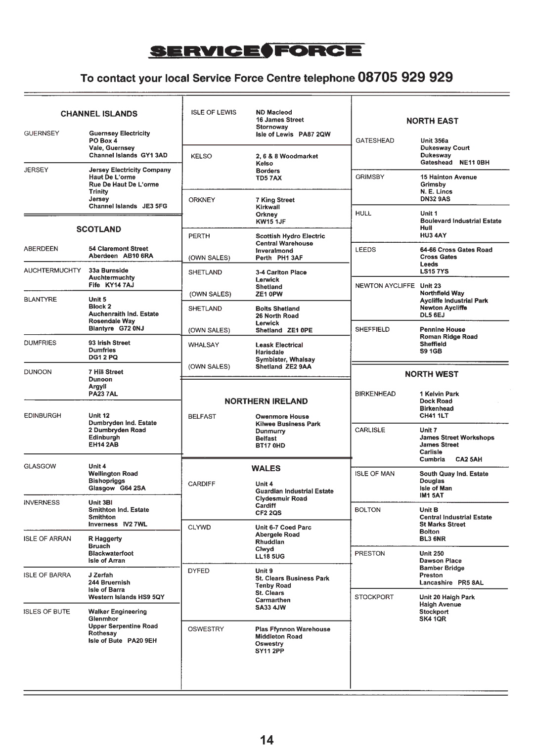 Tricity Bendix TBH 630 manual 