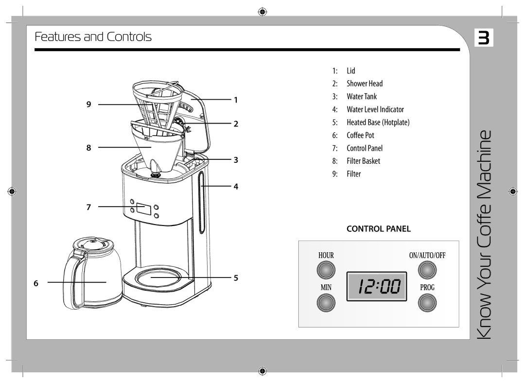 Tricity Bendix TCM10 instruction manual Your Coffe Machine Know, Features and Controls, Control Panel 