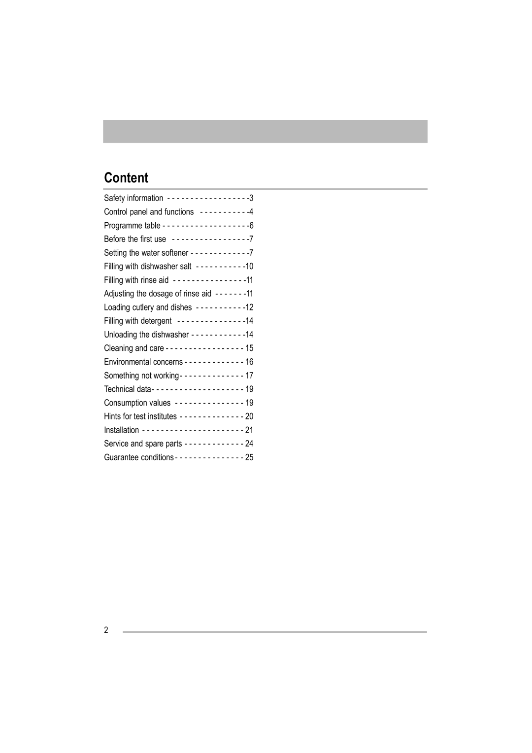 Tricity Bendix TDF 221 manual Content 