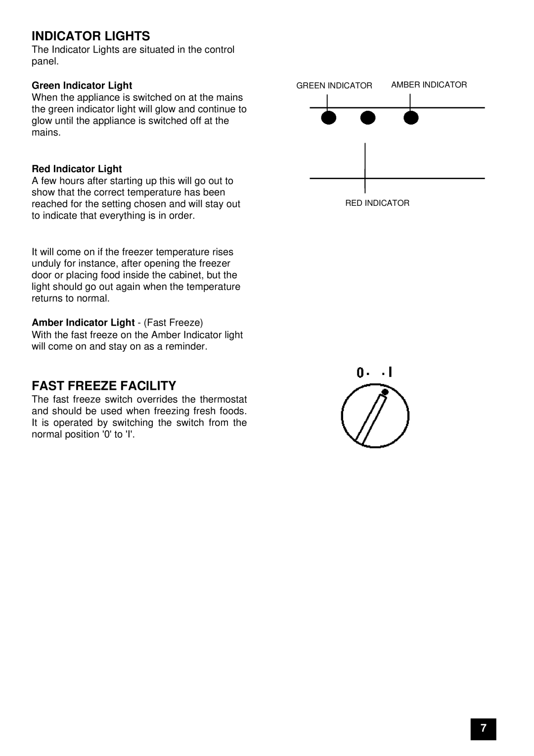 Tricity Bendix UF406W instruction manual Indicator Lights 