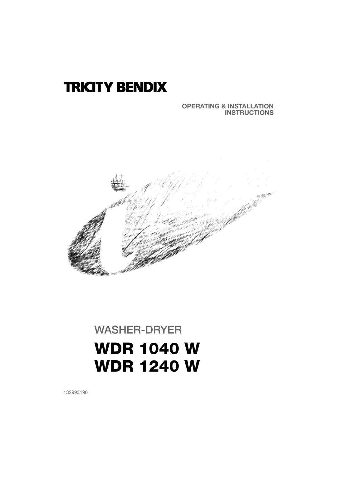 Tricity Bendix installation instructions WDR 1040 W WDR 1240 W 