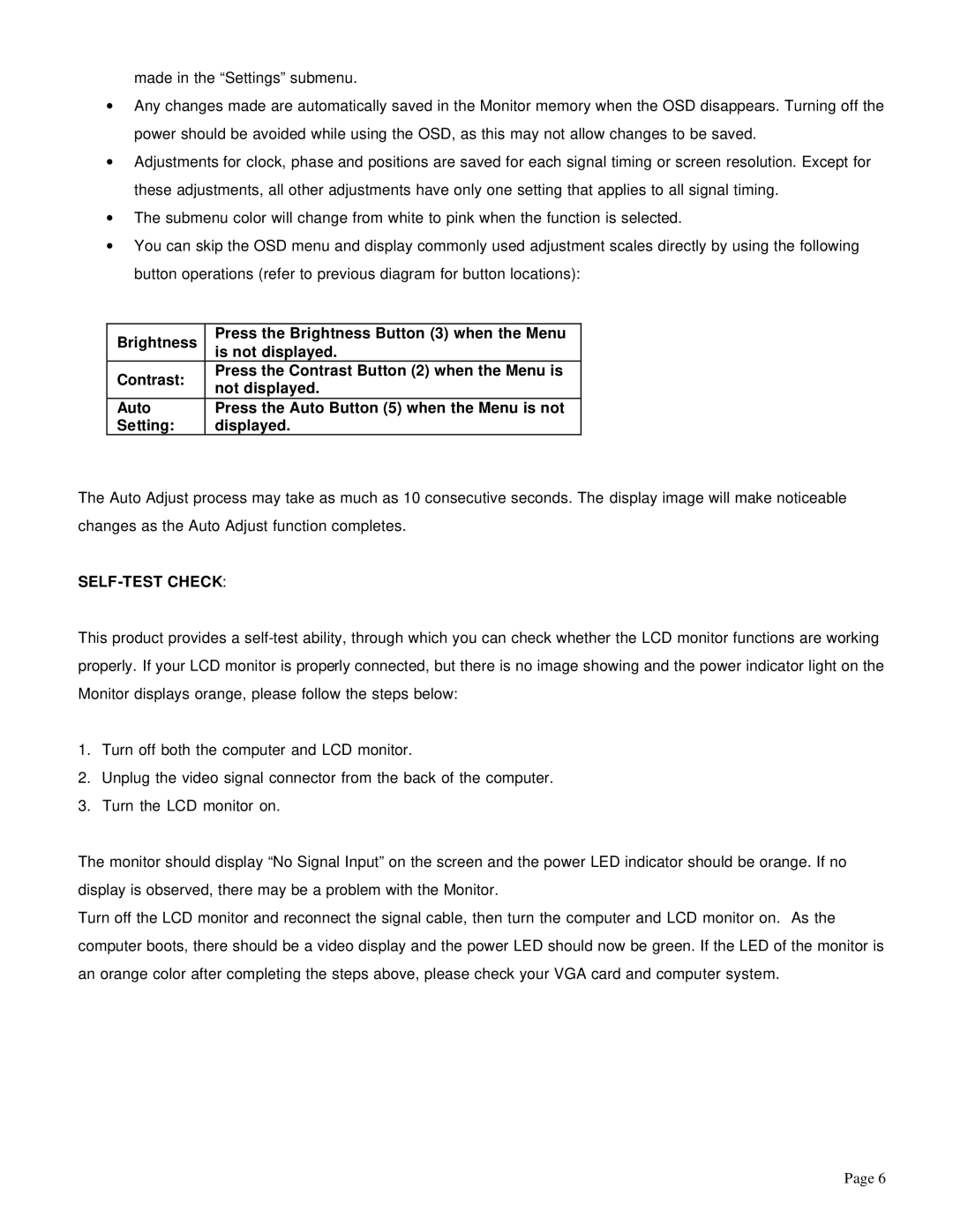 Trilogy Touch Technology T3-HB15A1 manual SELF-TEST Check 