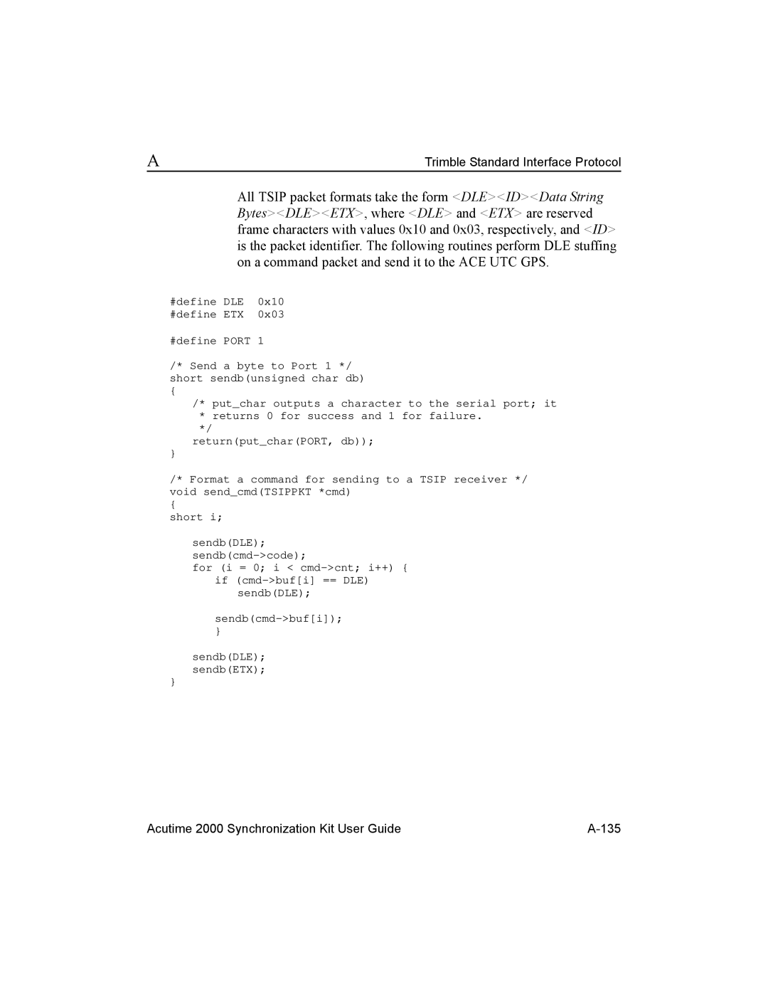 Trimble Outdoors AcutimeTM2000 Synchronization Kit manual Acutime 2000 Synchronization Kit User Guide 135 