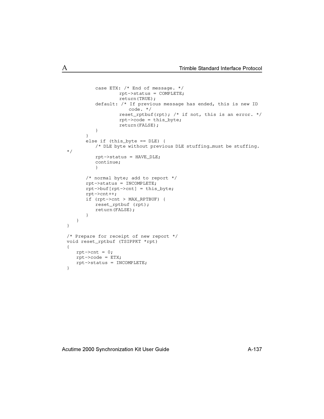 Trimble Outdoors AcutimeTM2000 Synchronization Kit manual Acutime 2000 Synchronization Kit User Guide 137 