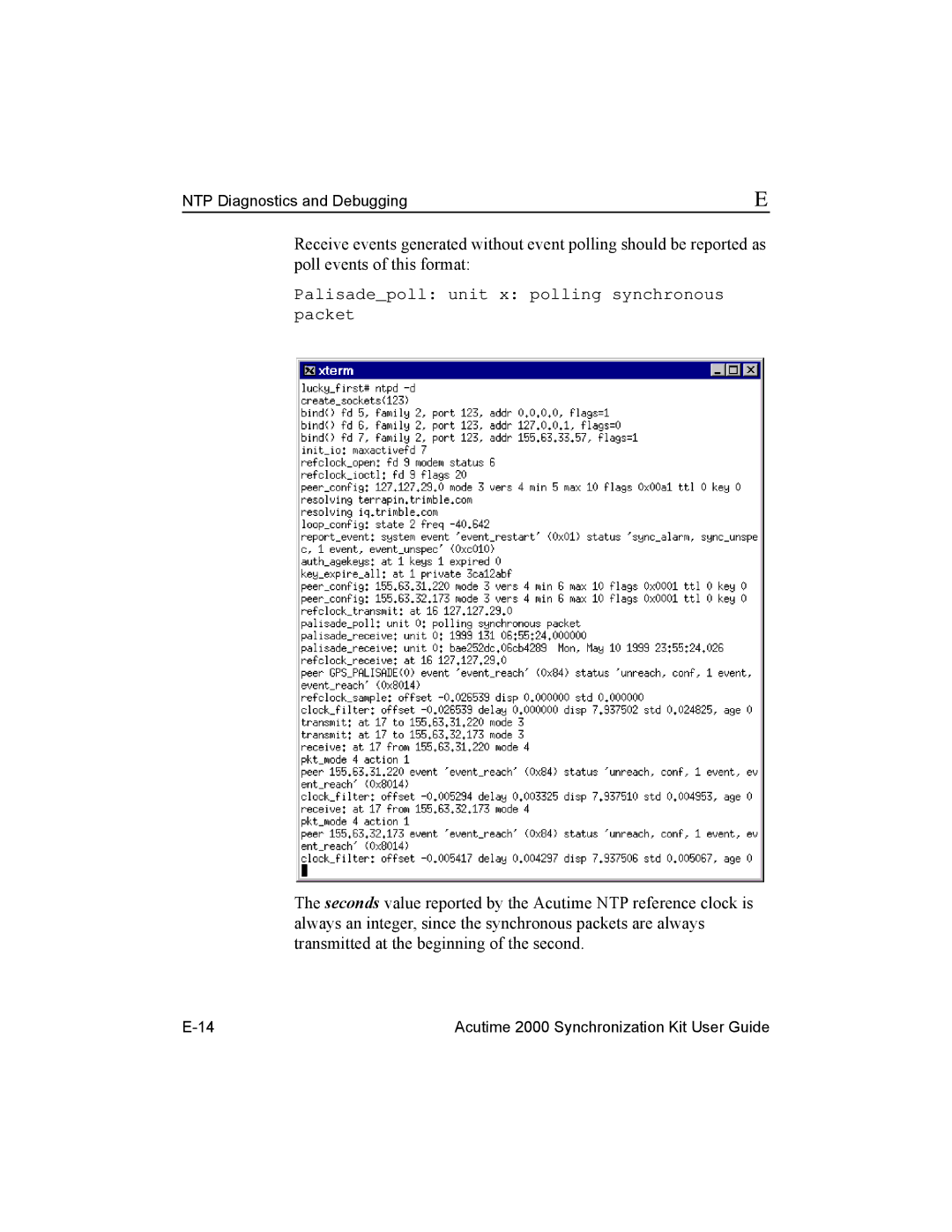 Trimble Outdoors Part Number 45005-00-ENG manual Palisadepoll unit x polling synchronous packet 