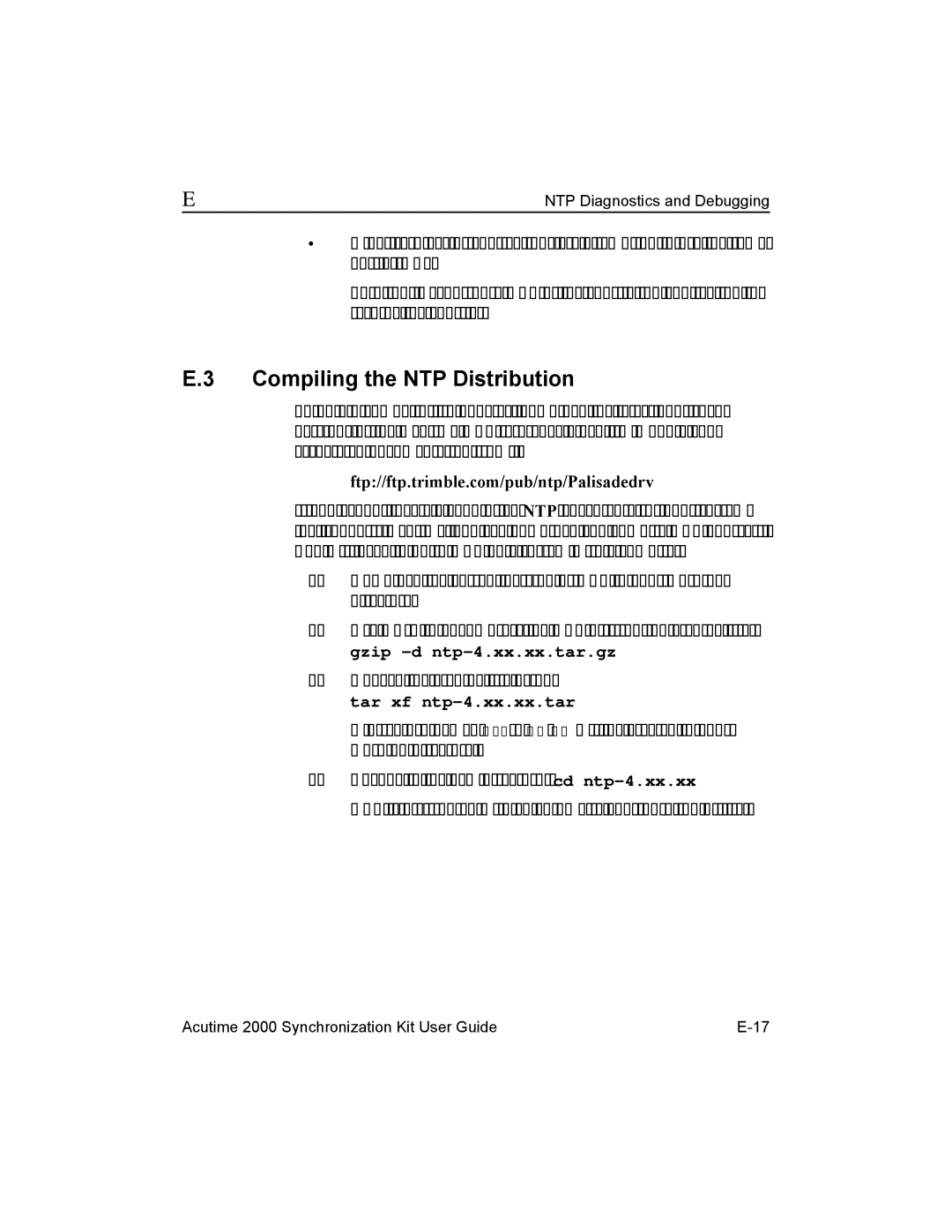 Trimble Outdoors AcutimeTM2000 Synchronization Kit, Part Number 45005-00-ENG manual Compiling the NTP Distribution 