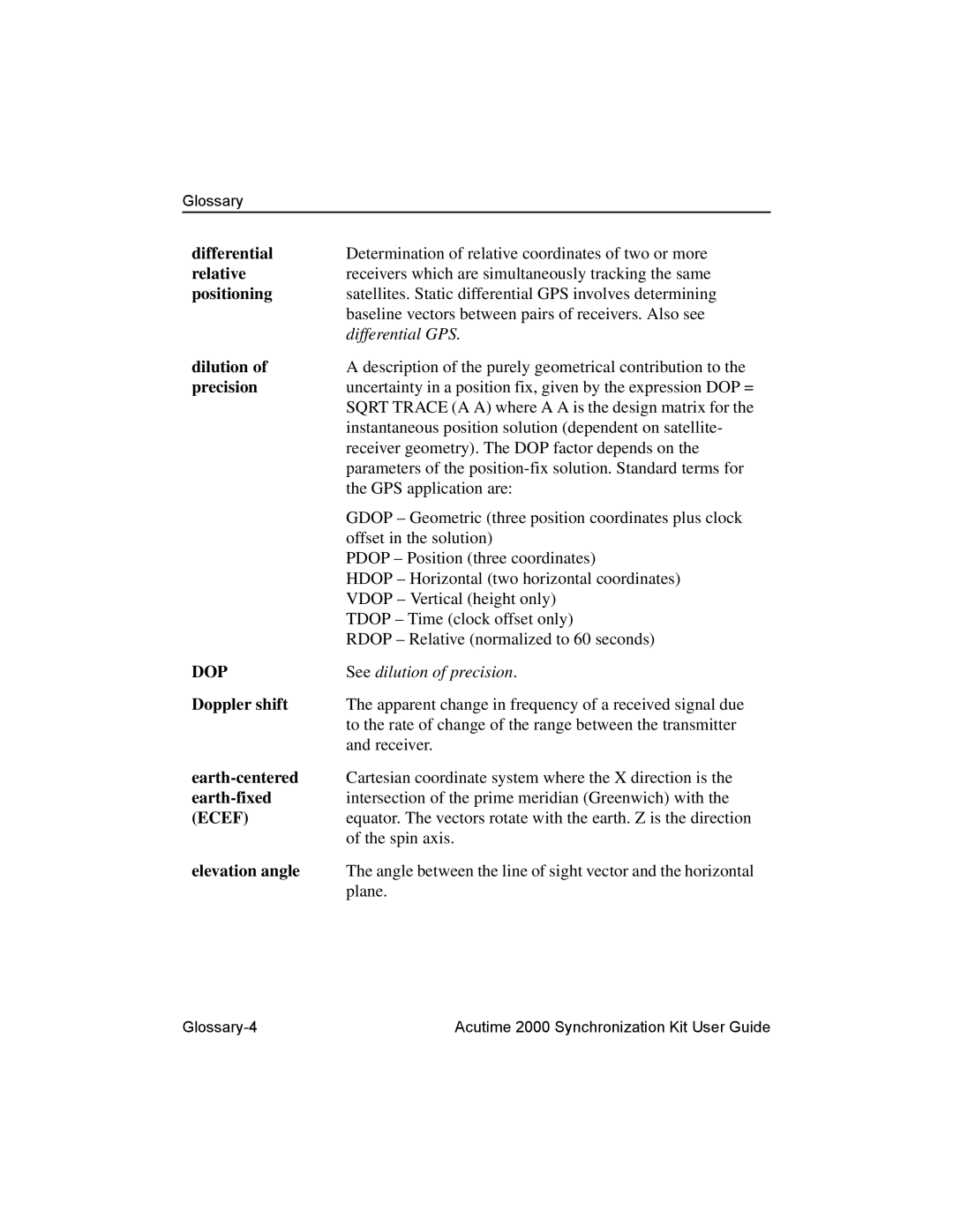 Trimble Outdoors Part Number 45005-00-ENG, AcutimeTM2000 Synchronization Kit manual Dop 