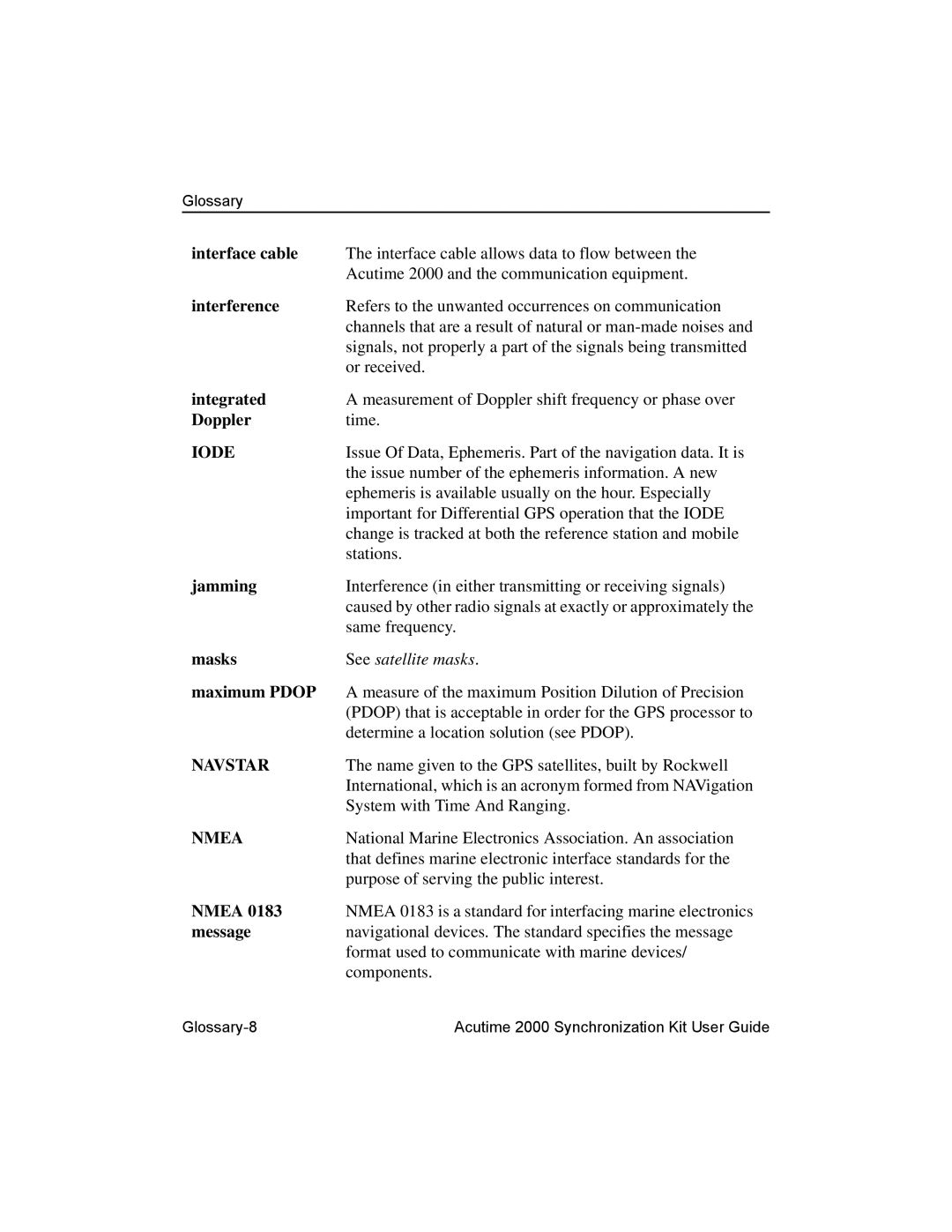 Trimble Outdoors Part Number 45005-00-ENG, AcutimeTM2000 Synchronization Kit manual Iode 