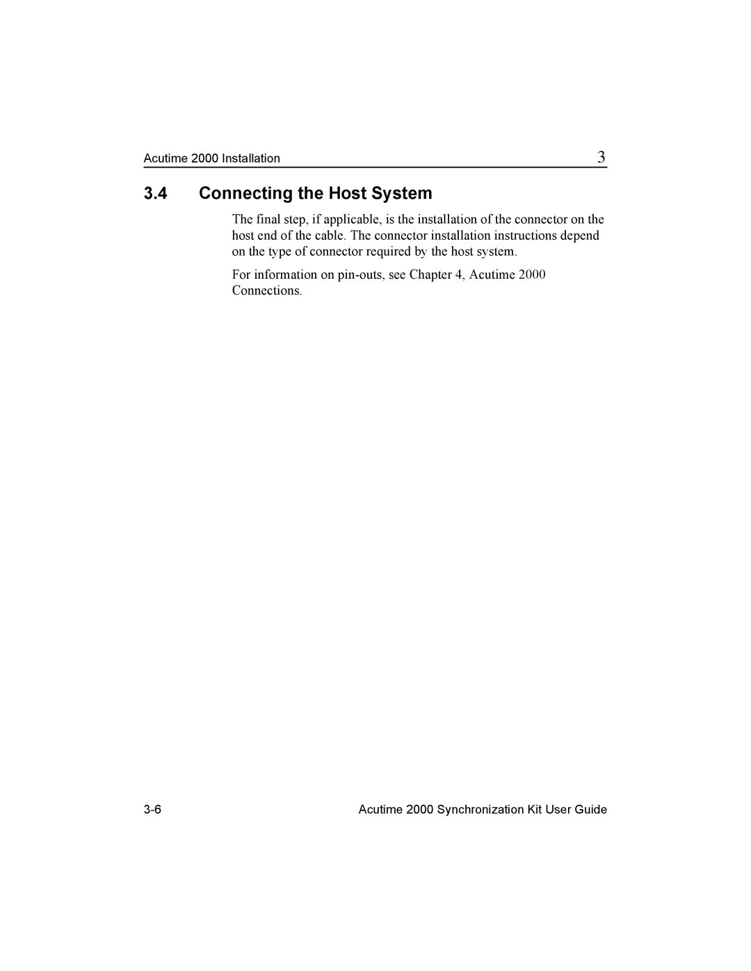 Trimble Outdoors Part Number 45005-00-ENG, AcutimeTM2000 Synchronization Kit manual Connecting the Host System 