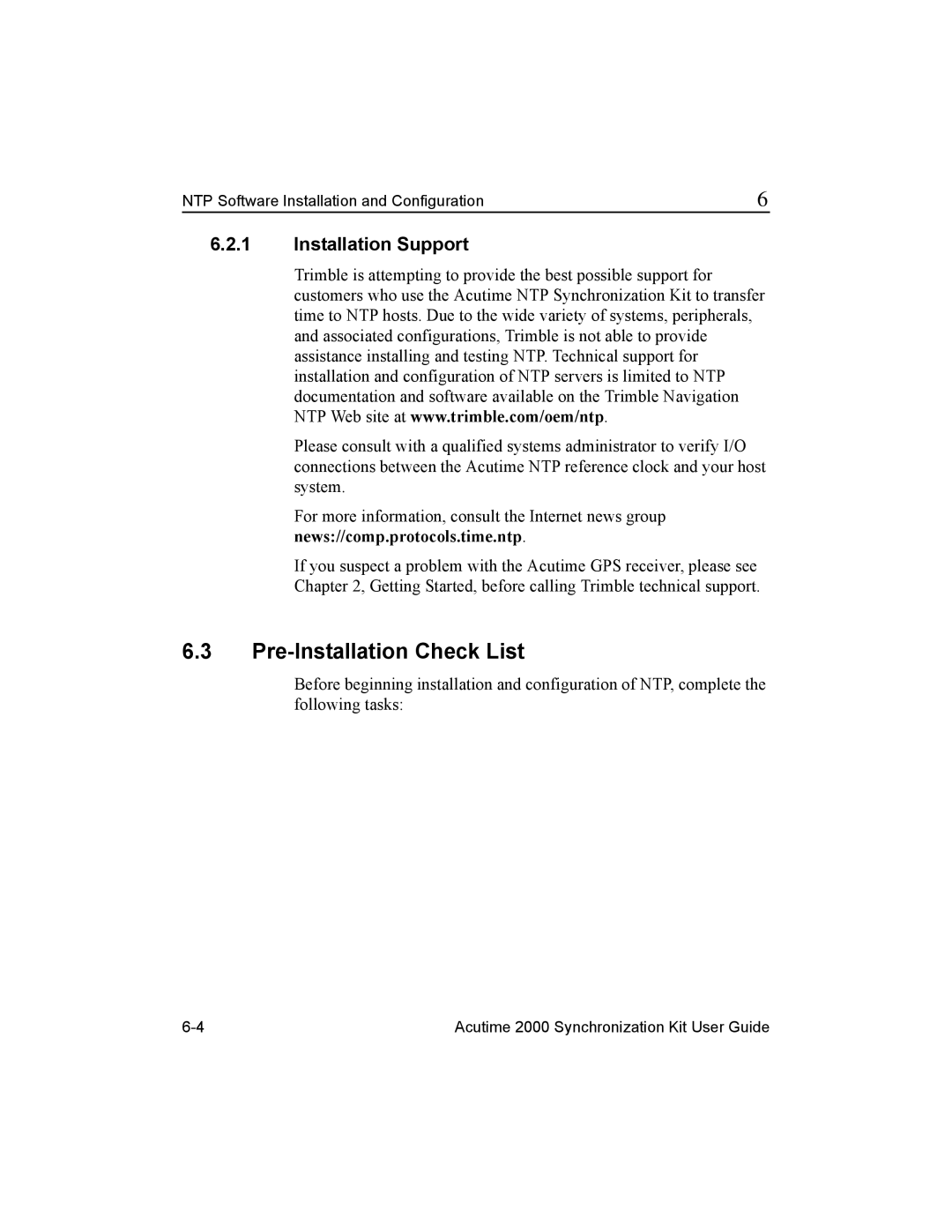 Trimble Outdoors Part Number 45005-00-ENG manual Pre-Installation Check List, Installation Support 