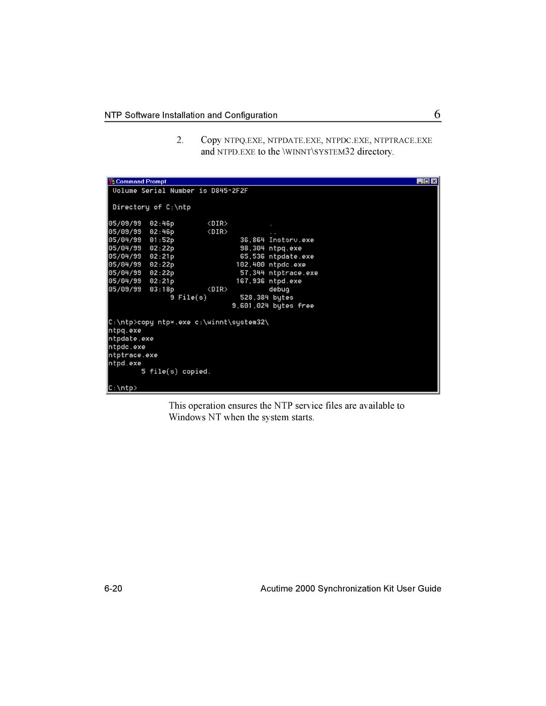 Trimble Outdoors Part Number 45005-00-ENG manual Copy NTPQ.EXE, NTPDATE.EXE, NTPDC.EXE, NTPTRACE.EXE 