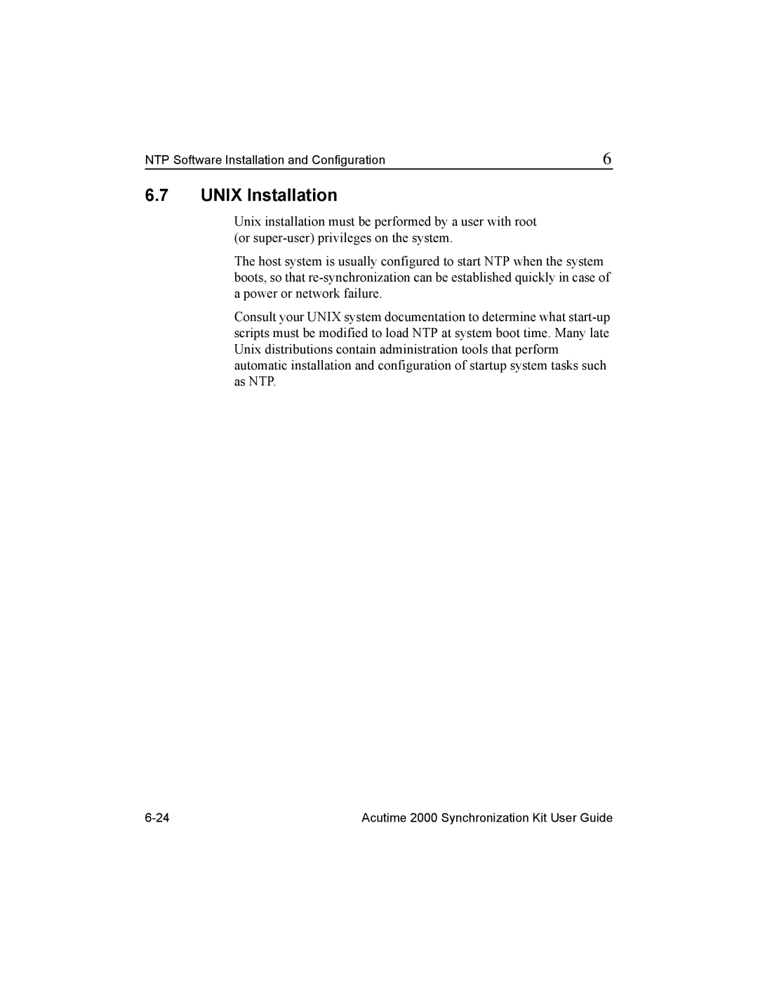 Trimble Outdoors Part Number 45005-00-ENG, AcutimeTM2000 Synchronization Kit manual Unix Installation 