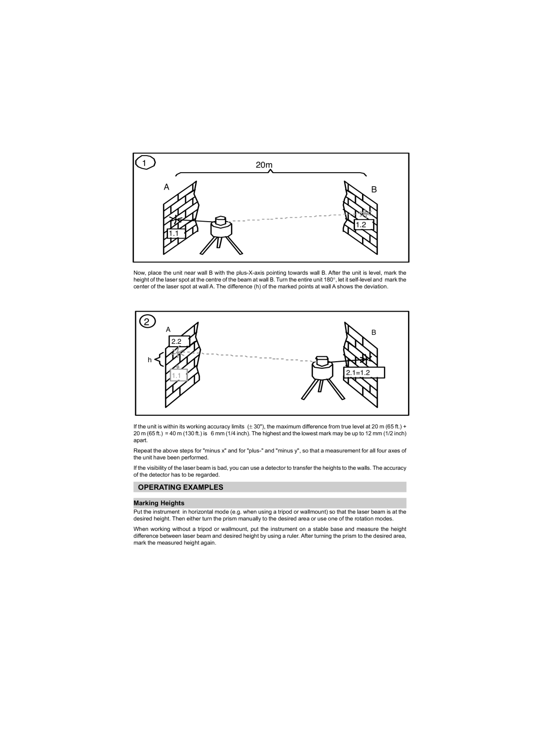 Trimble Outdoors HV301 manual Operating Examples, Marking Heights 