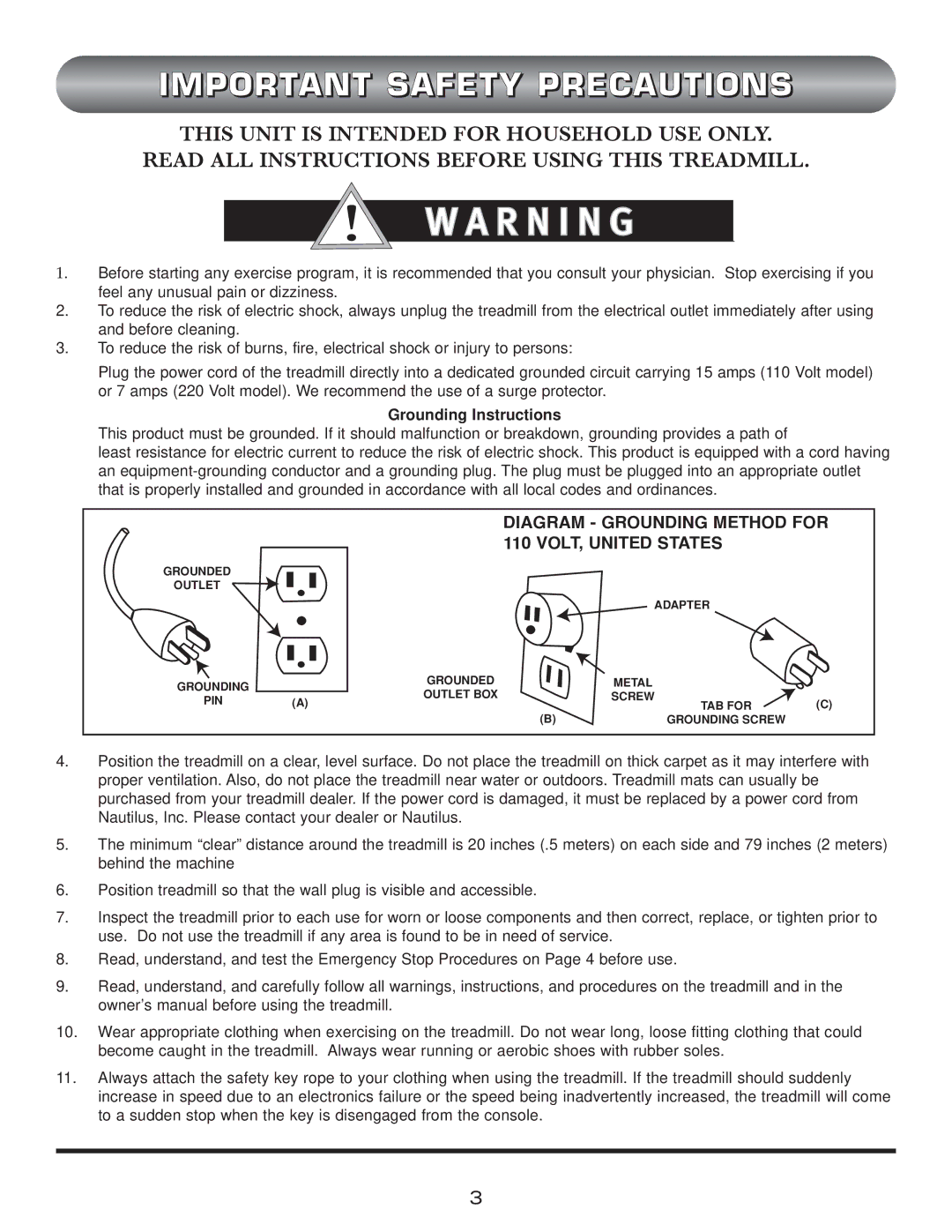 Trimline t523 manual R N I N G, Important Safety Precautions 