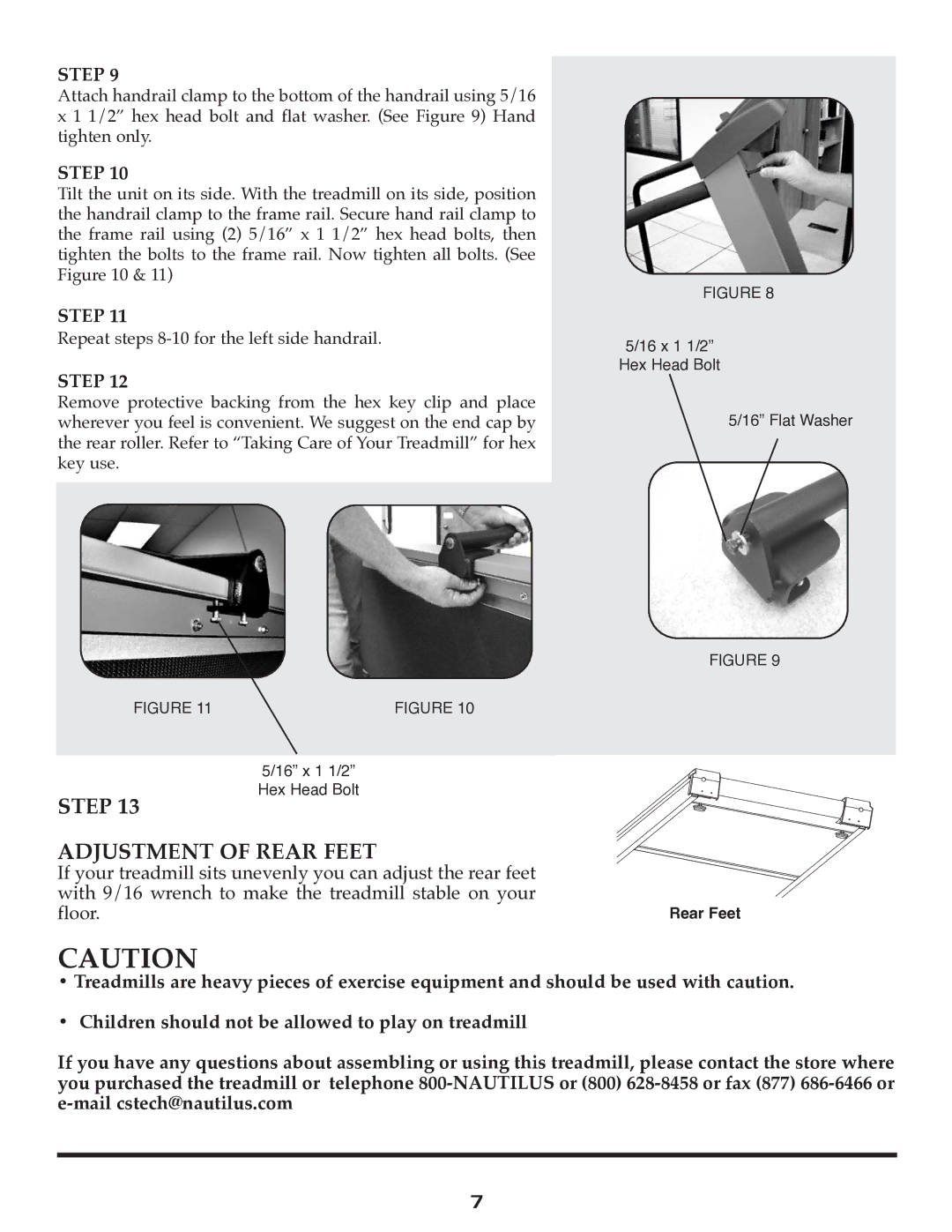 Trimline t523 manual Step Adjustment of Rear Feet 