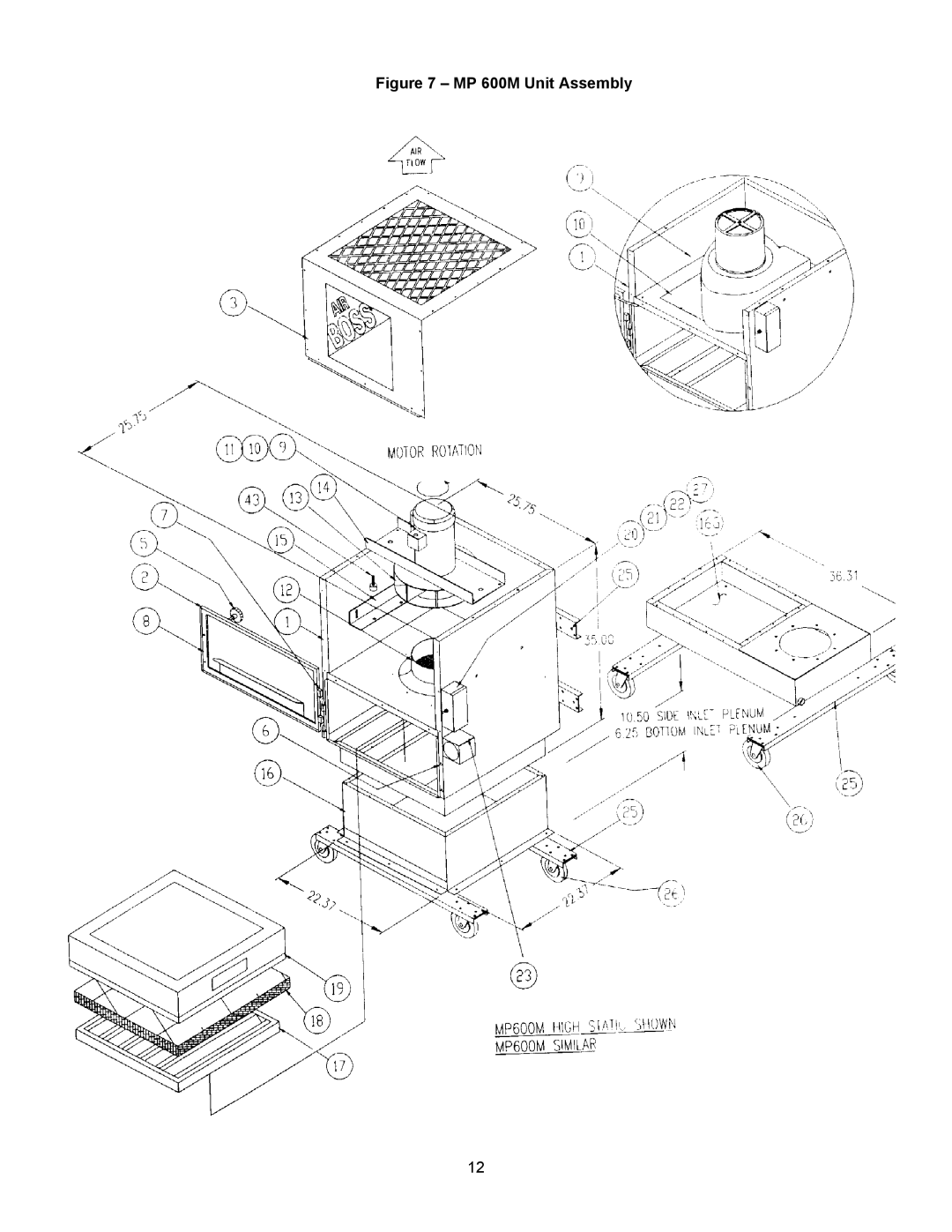 Trion manual MP 600M Unit Assembly 