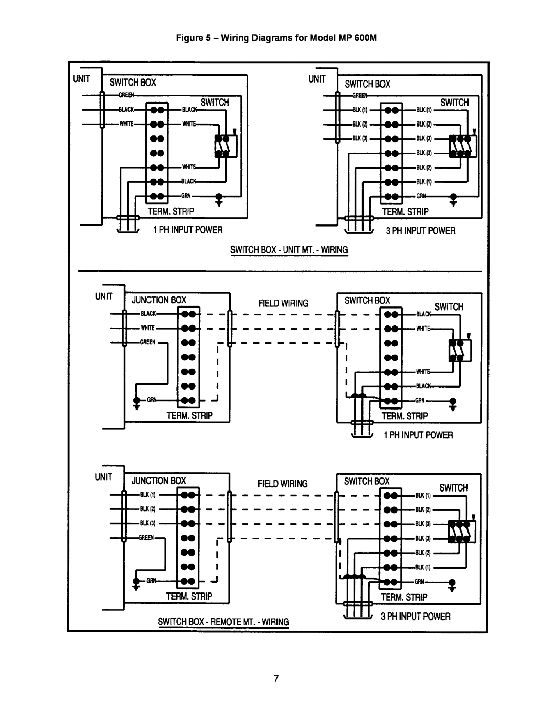 Trion manual Wiring Diagrams for Model MP 600M 
