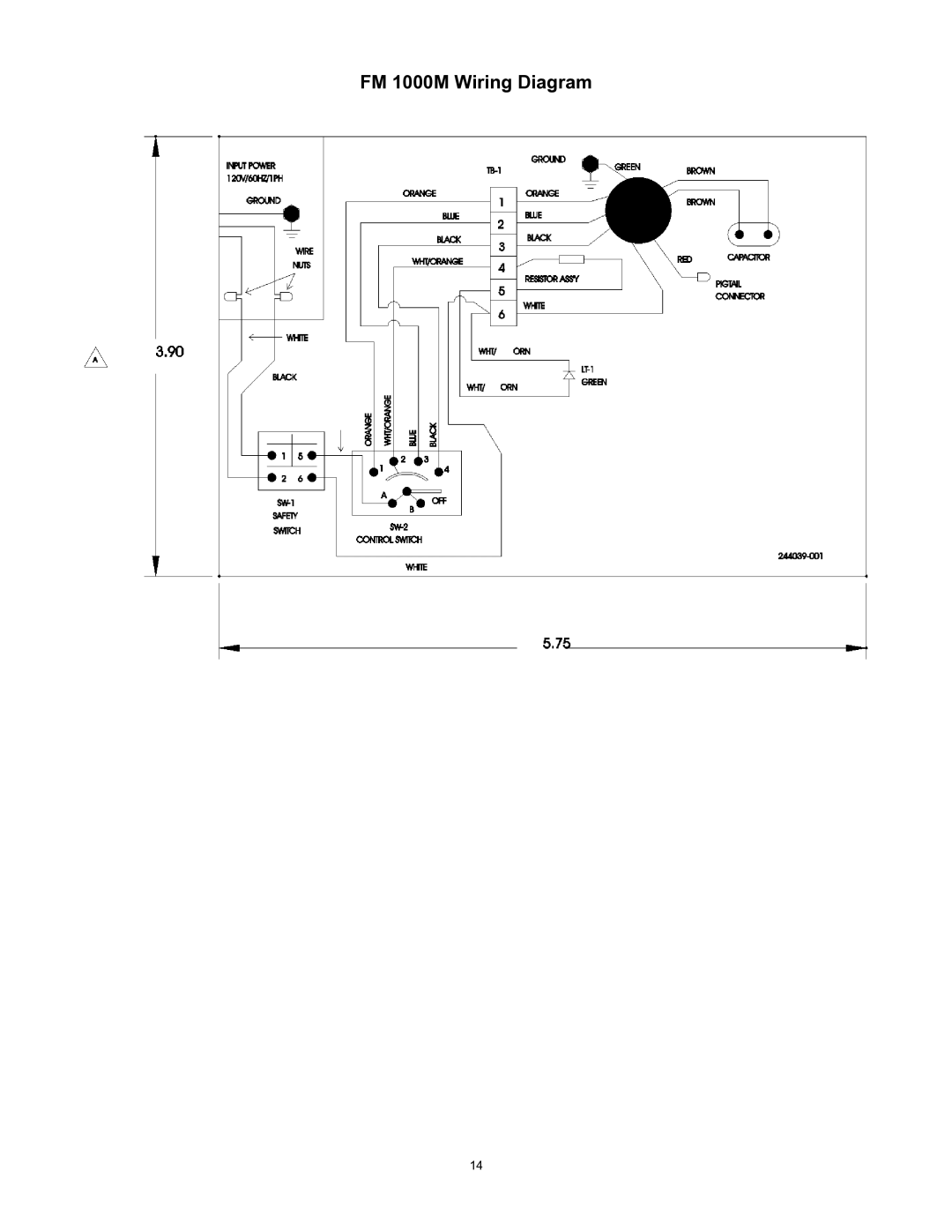 Trion manual FM 1000M Wiring Diagram 