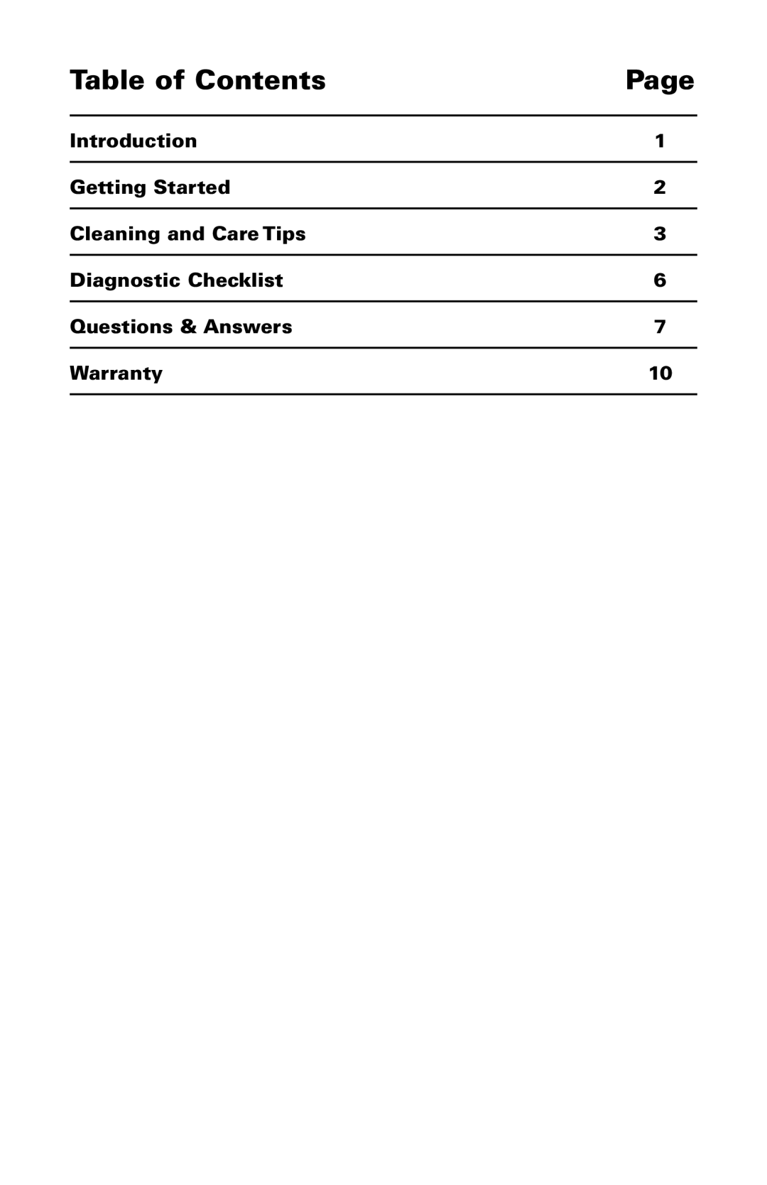 Trion High Efficiency Console Electronic Air Purifier manual Table of Contents 