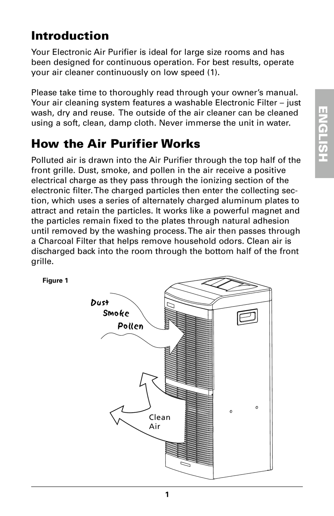 Trion High Efficiency Console Electronic Air Purifier manual Introduction, How the Air Purifier Works 