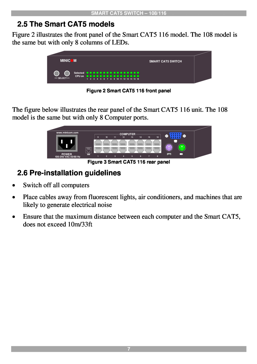 Tripp Lite 108, 116 manual The Smart CAT5 models, Pre-installation guidelines 