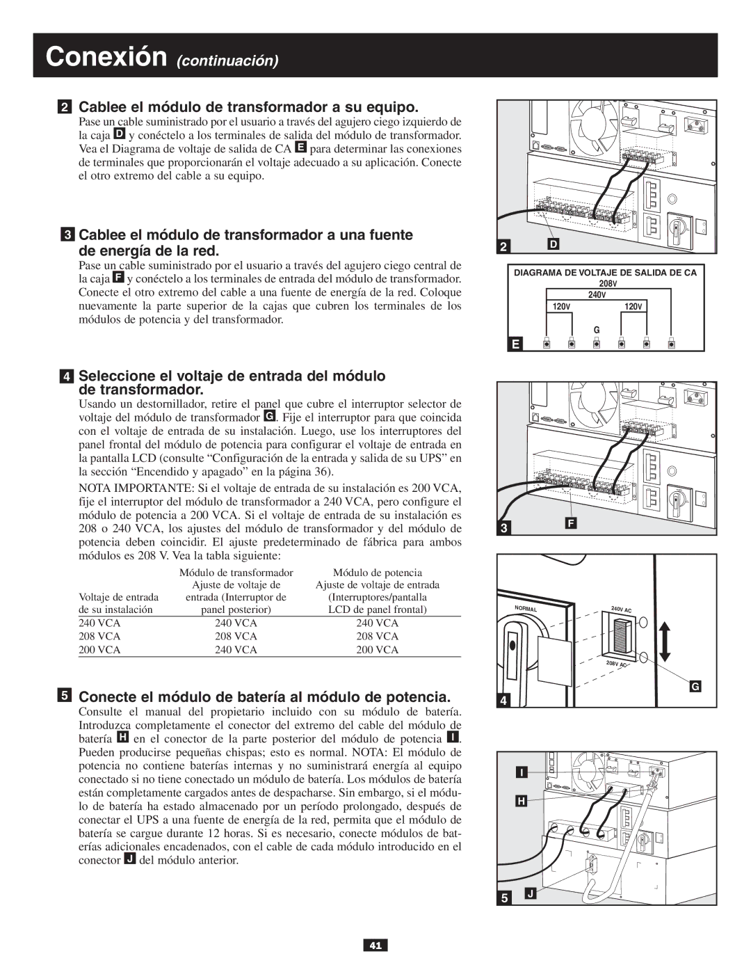 Tripp Lite 10KVA owner manual Entrada Interruptor de Interruptores/pantalla 