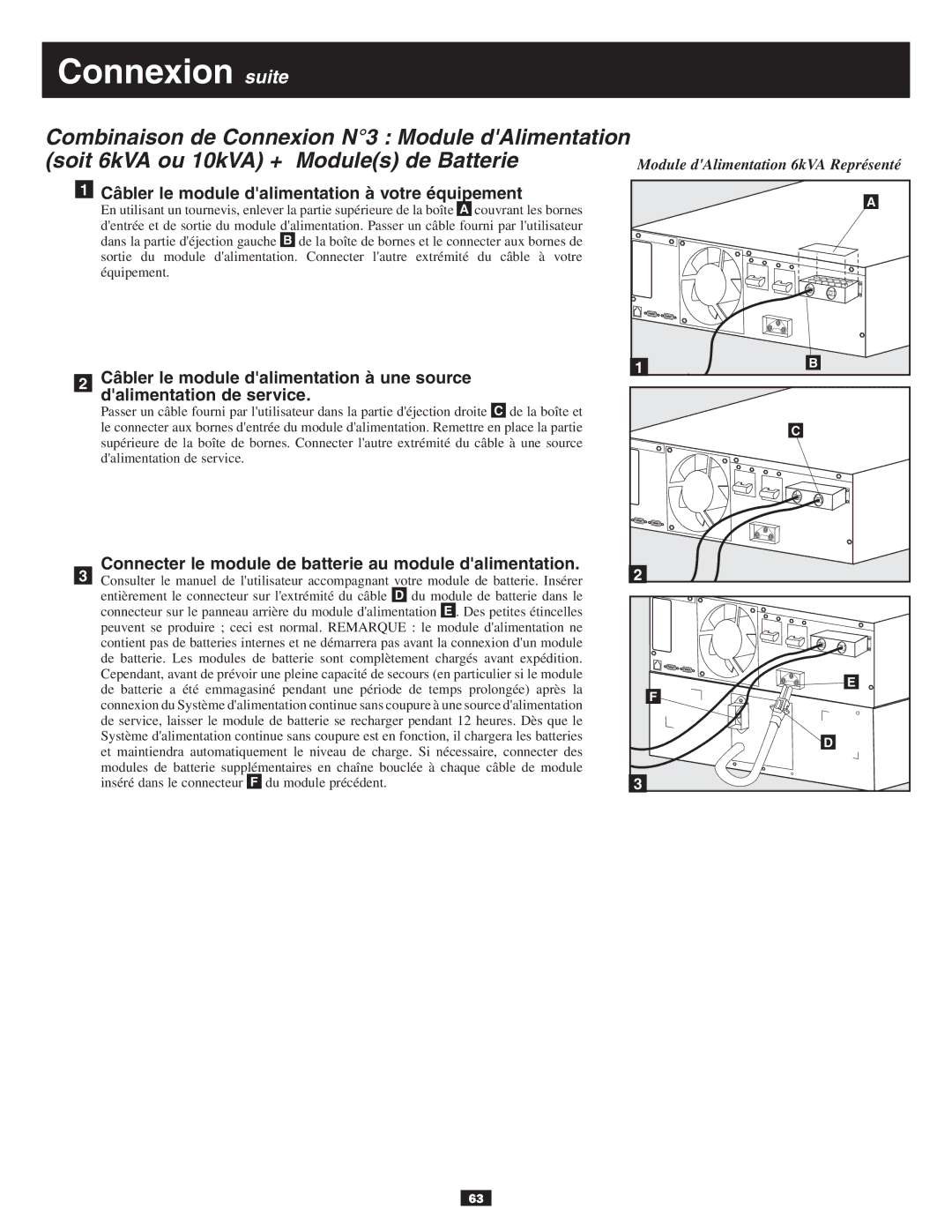 Tripp Lite 10KVA owner manual Soit 6kVA ou 10kVA + Modules de Batterie 