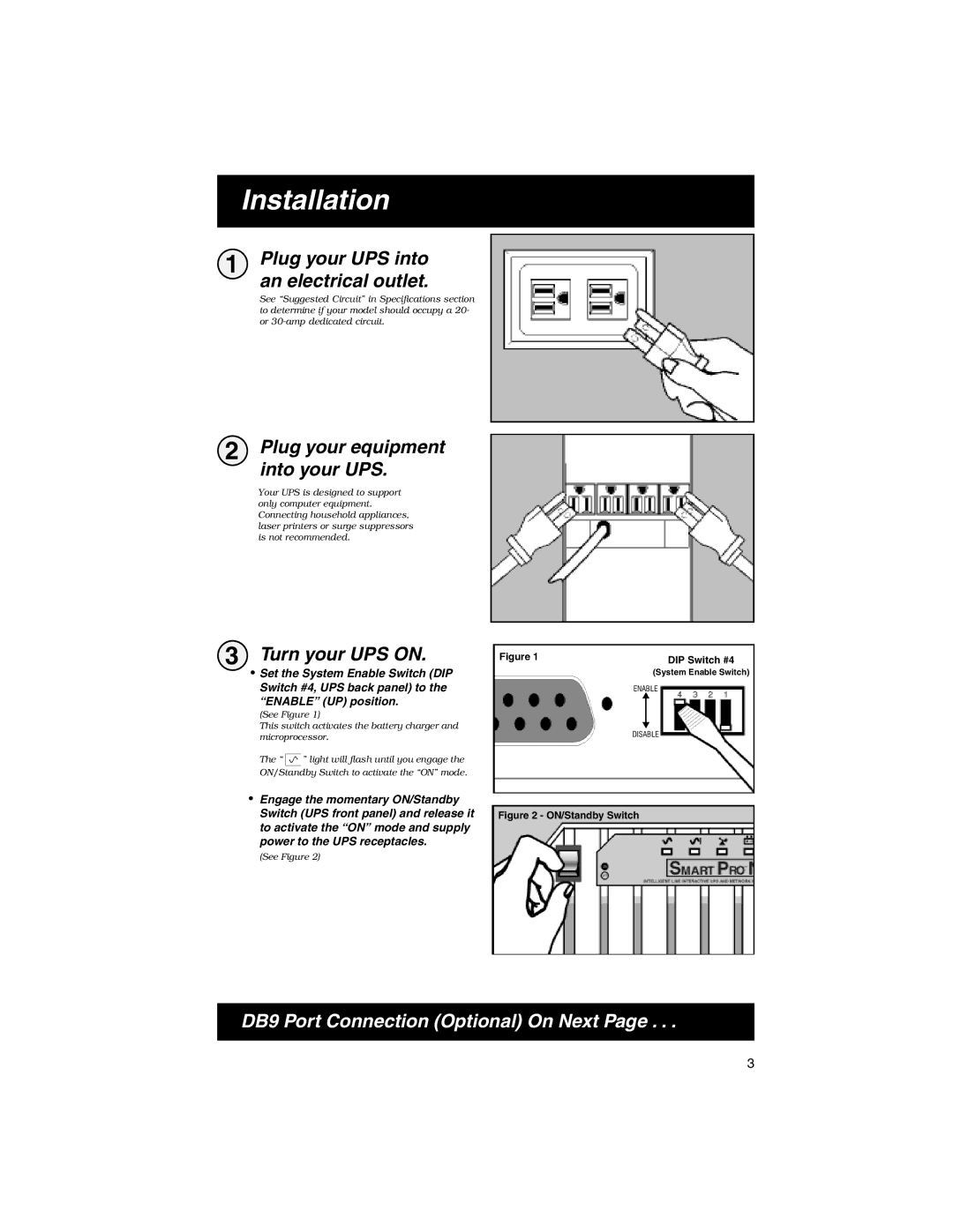 Tripp Lite 1250-3000 VA Installation, Plug your UPS into an electrical outlet, Plug your equipment into your UPS 